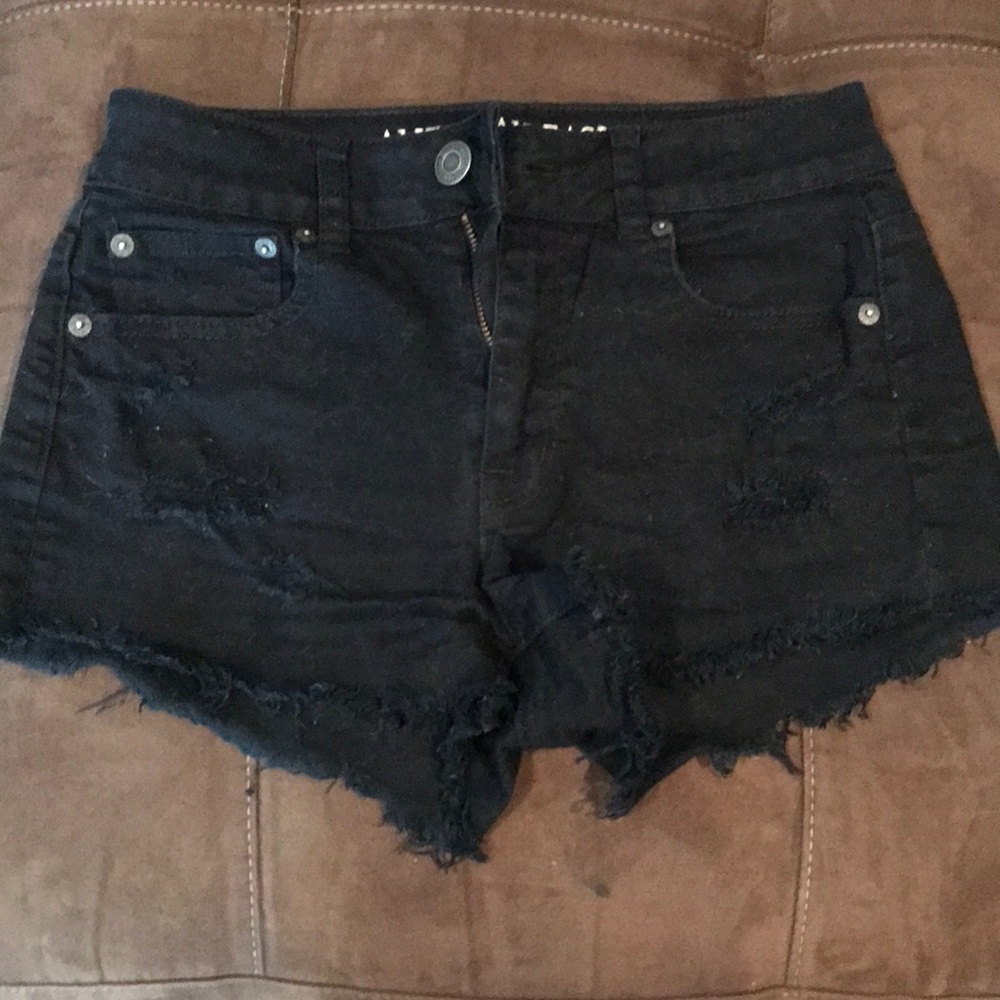 Black jean shorts